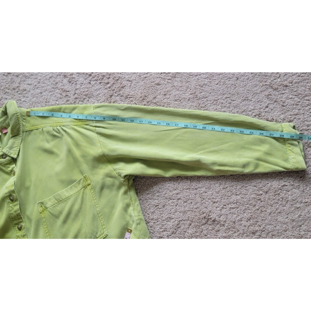 Pilcro Womens XL Boyfriend Button Down Shirt Long Sleeve Green Casual - Picture 7 of 11